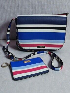 Kate Spade Carsen Laurel Way Striped Crossbody Bag in Red, White, Blue & Black